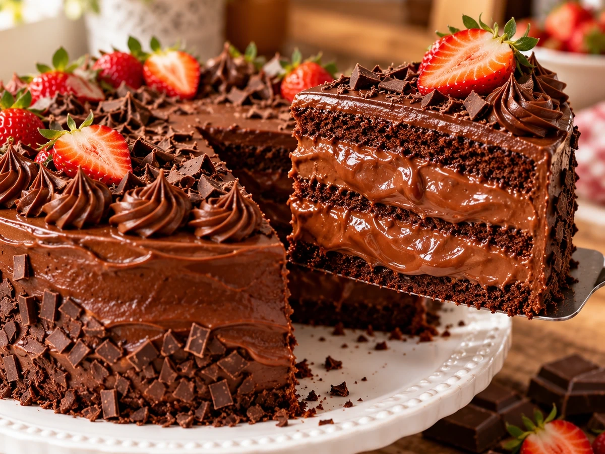Tarta rellena de chocolate