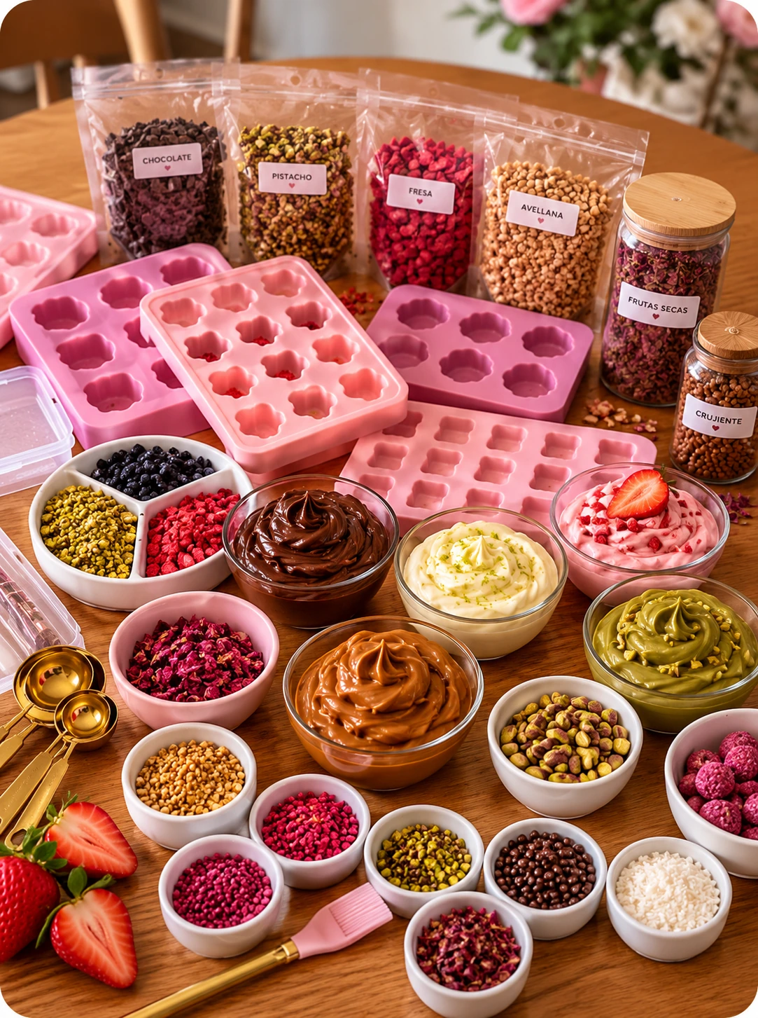 Ingredientes y rellenos de distintos sabores